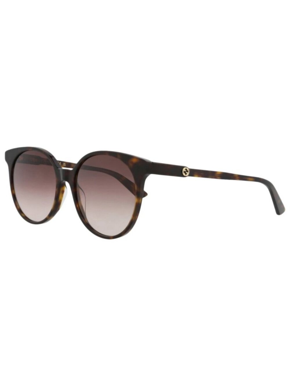 New Gucci Women's Sunglasses Round Oval Acetate Frame Havana Havana Brown